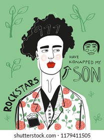 Funny Mom Illustration - Rockstars Have Kidnapped My Son