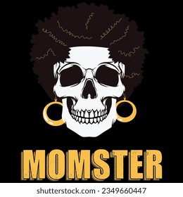 Funny momster halloween t-shirt design