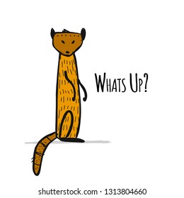 Funny mongoose, sketch for your design