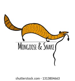 Funny mongoose, sketch for your design