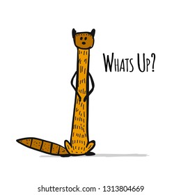 Funny mongoose, sketch for your design