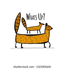 Funny mongoose, sketch for your design