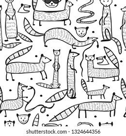 Funny mongooses, seamless pattern for your design