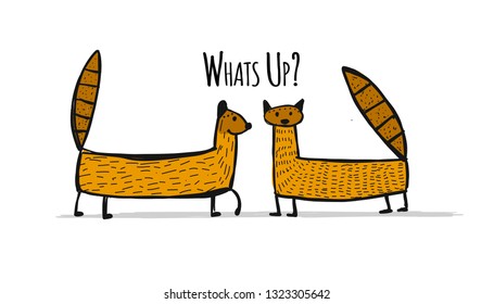 Funny mongooses, sketch for your design