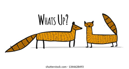 Funny mongooses, sketch for your design