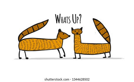 Funny mongooses, sketch for your design