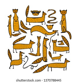 Funny mongooses, sketch for your design