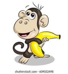 funny monkey with banana
