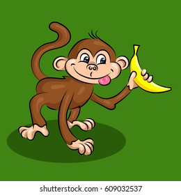 funny monkey with banana