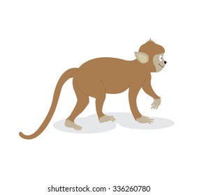 Funny monkey cartoon vector illustration