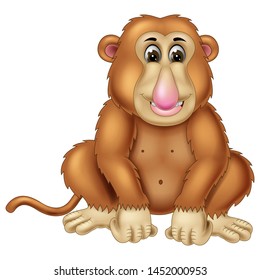 Funny Monkey Cartoon For Your Design