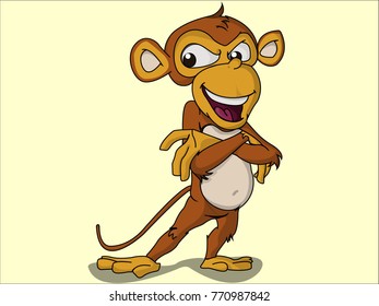 funny monkey character 