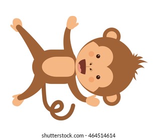 funny monkey character isolated icon design, vector illustration  graphic 