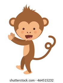 funny monkey character isolated icon design, vector illustration  graphic 