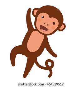 funny monkey character isolated icon design, vector illustration  graphic 