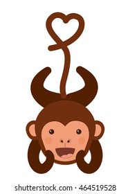 funny monkey character isolated icon design, vector illustration  graphic 