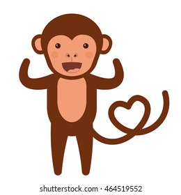 funny monkey character isolated icon design, vector illustration  graphic 