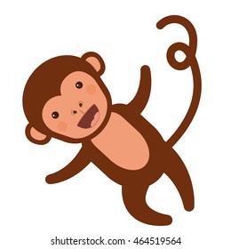 funny monkey character isolated icon design, vector illustration  graphic 
