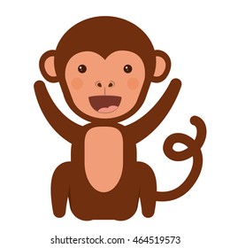 funny monkey character isolated icon design, vector illustration  graphic 