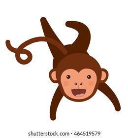 funny monkey character isolated icon design, vector illustration  graphic 