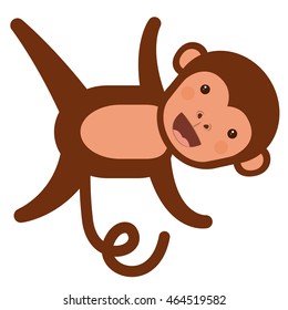funny monkey character isolated icon design, vector illustration  graphic 