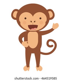 funny monkey character isolated icon design, vector illustration  graphic 