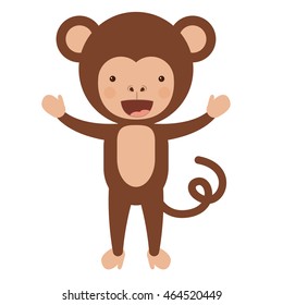 funny monkey character isolated icon design, vector illustration  graphic 