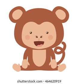 funny monkey character isolated icon design, vector illustration  graphic 
