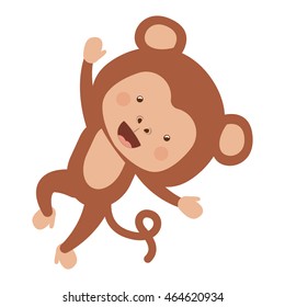 funny monkey character isolated icon design, vector illustration  graphic 