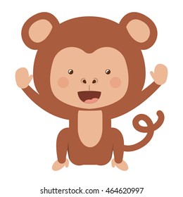 funny monkey character isolated icon design, vector illustration  graphic 