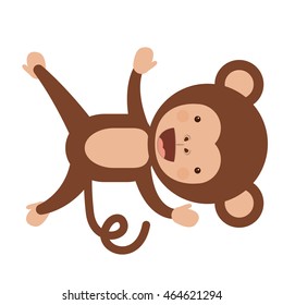 funny monkey character isolated icon design, vector illustration  graphic 