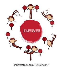 Funny monkey, Chinese zodiac symbol of 2016