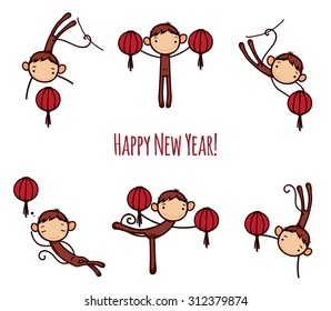 Funny monkey, Chinese zodiac symbol of 2016