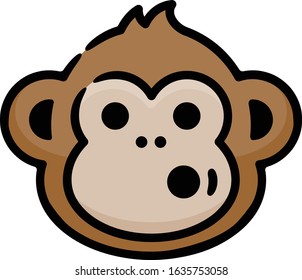 Funny Monkey Doodle Sketch Icon