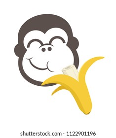 funny monkey eating bananas
