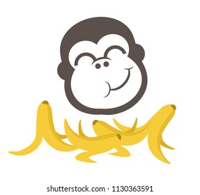 funny monkey eating bananas