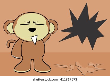 funny monkey expression cartoon background in vector format very easy to edit