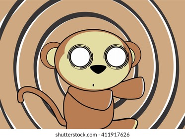funny monkey expression cartoon background in vector format very easy to edit