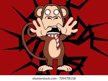 funny monkey expression cartoon background in vector format very easy to edit