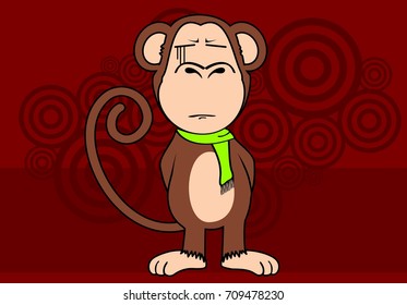 funny monkey expression cartoon background in vector format very easy to edit