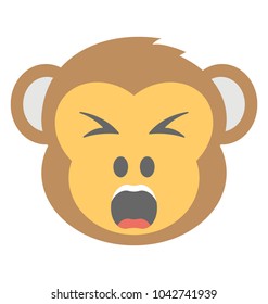 
Funny Monkey face emoji with shouting expressions 
