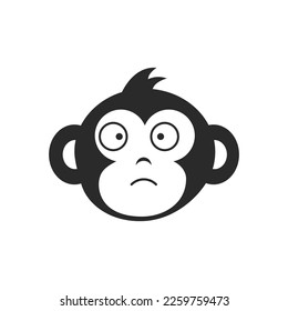 Funny Monkey Face illustration vector flat design template