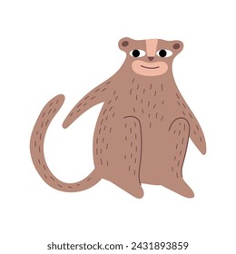 Funny monkey. Hand drawing, cartoon. Isolated vector illustration for your design.