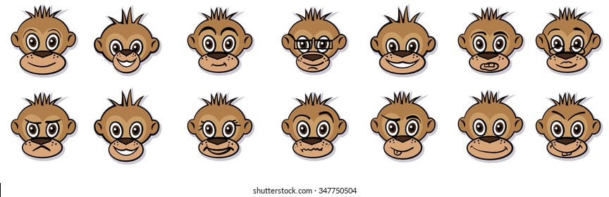 funny monkey heads