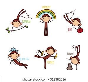 Funny monkey, healthy lifestyle