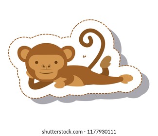 funny monkey isolated icon