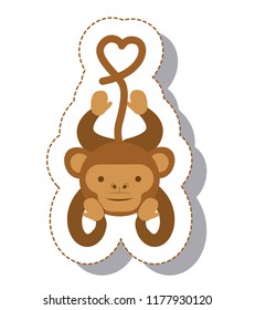 funny monkey isolated icon