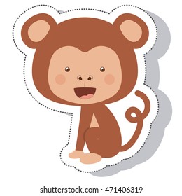 funny monkey isolated icon vector illustration design