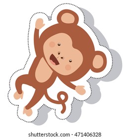 funny monkey isolated icon vector illustration design