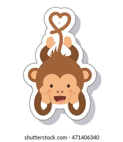 funny monkey isolated icon vector illustration design